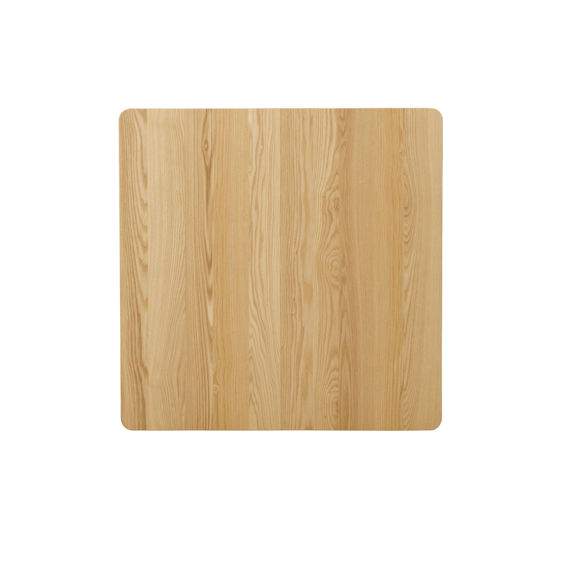Top-down view of the wooden square table, displaying its natural wood grain and smooth veneer finish.