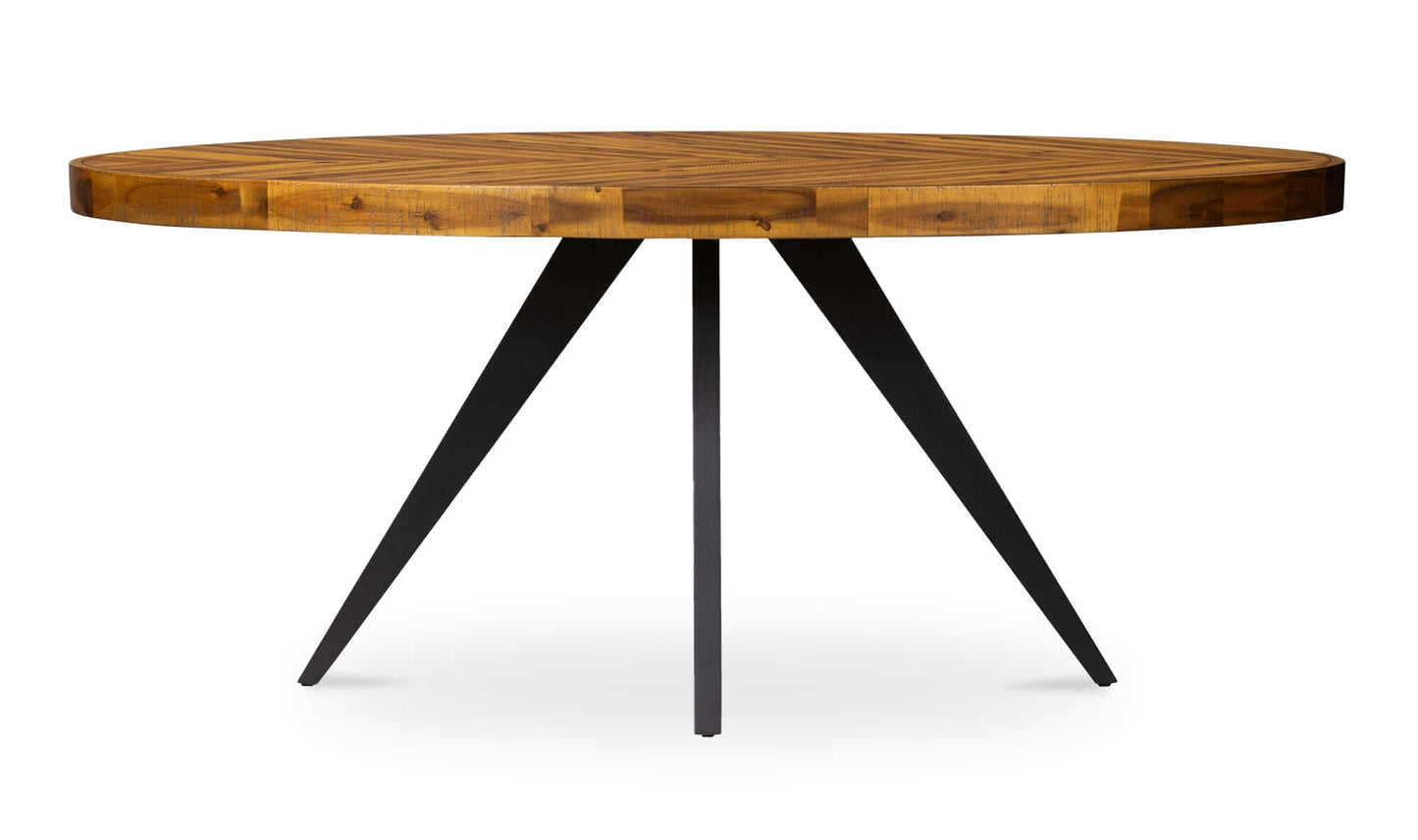 Parq Oval Rustic Dining Table against a plain white background for detailed view.