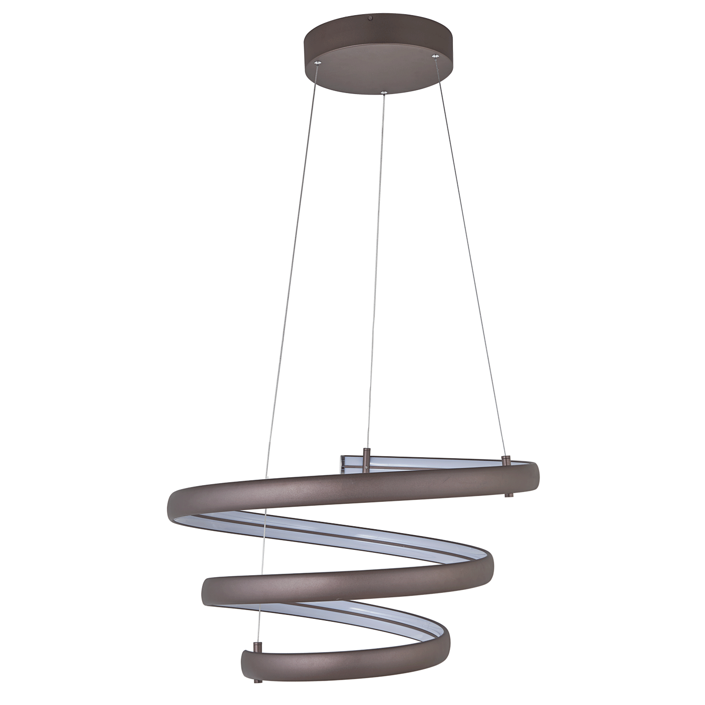 Oval spring pendant light bronze finish spiral design off