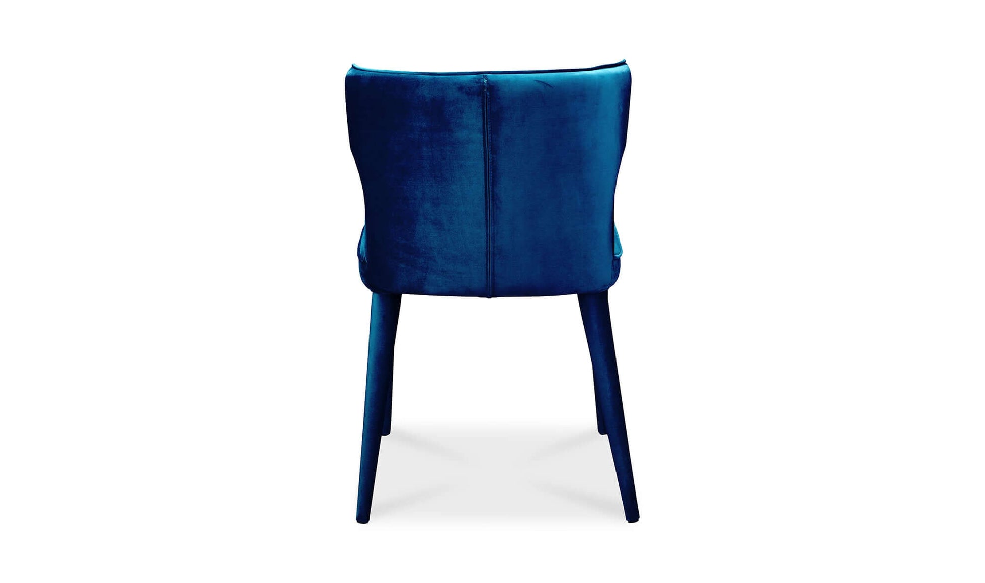 Back view of the Jennaya Teal Dining Chair showcasing its elegant design.