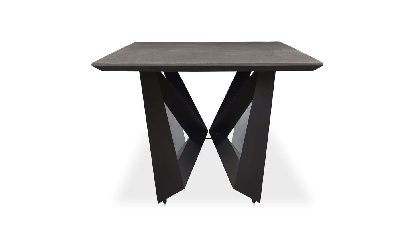 Side view of the Brolio Dining Table, highlighting the clean lines and modern metal base.