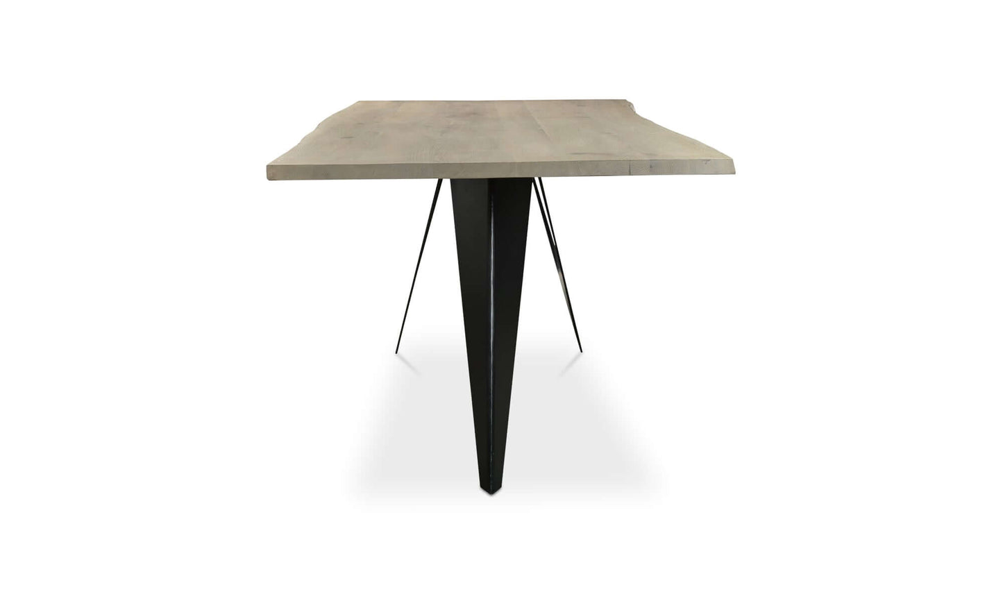 Front view highlighting the unique tabletop design of Bird Dining Table.