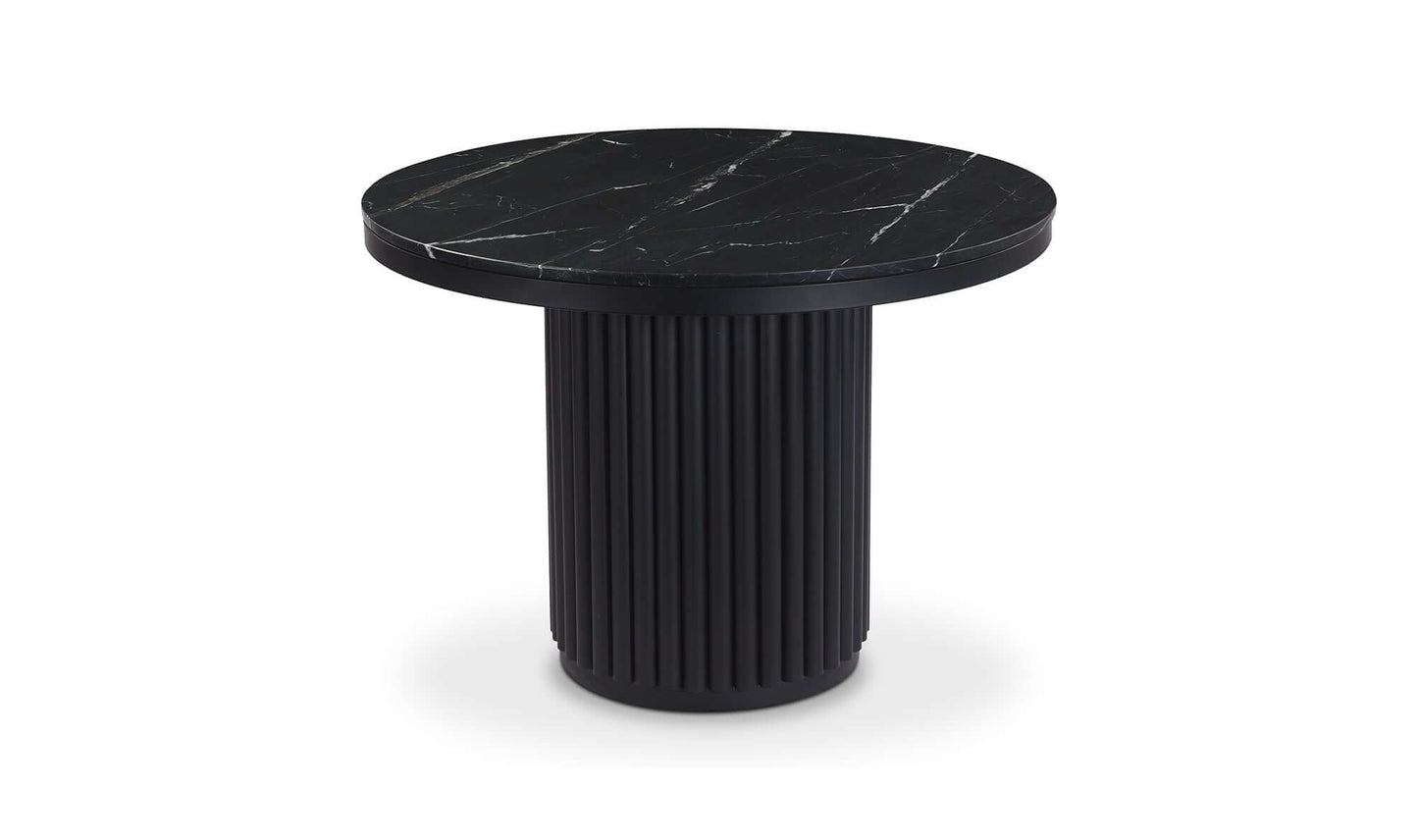 Front view of the Tower Black Marble Dining Table by Moe’s Home Collection.