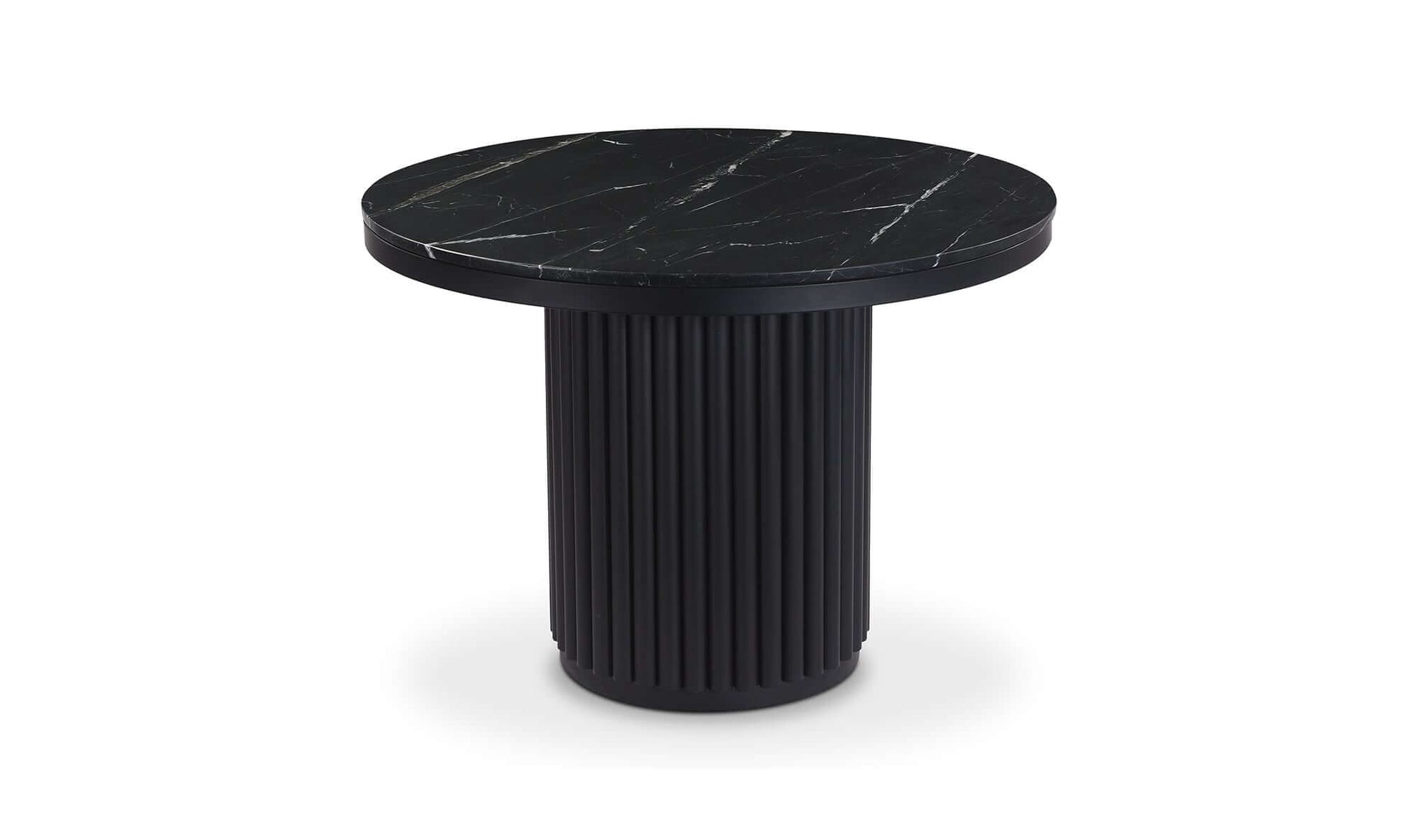 Front view of the Tower Black Marble Dining Table by Moe’s Home Collection.