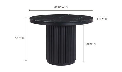 Dimensions of the Tower Black Marble Dining Table by Moe’s Home Collection.