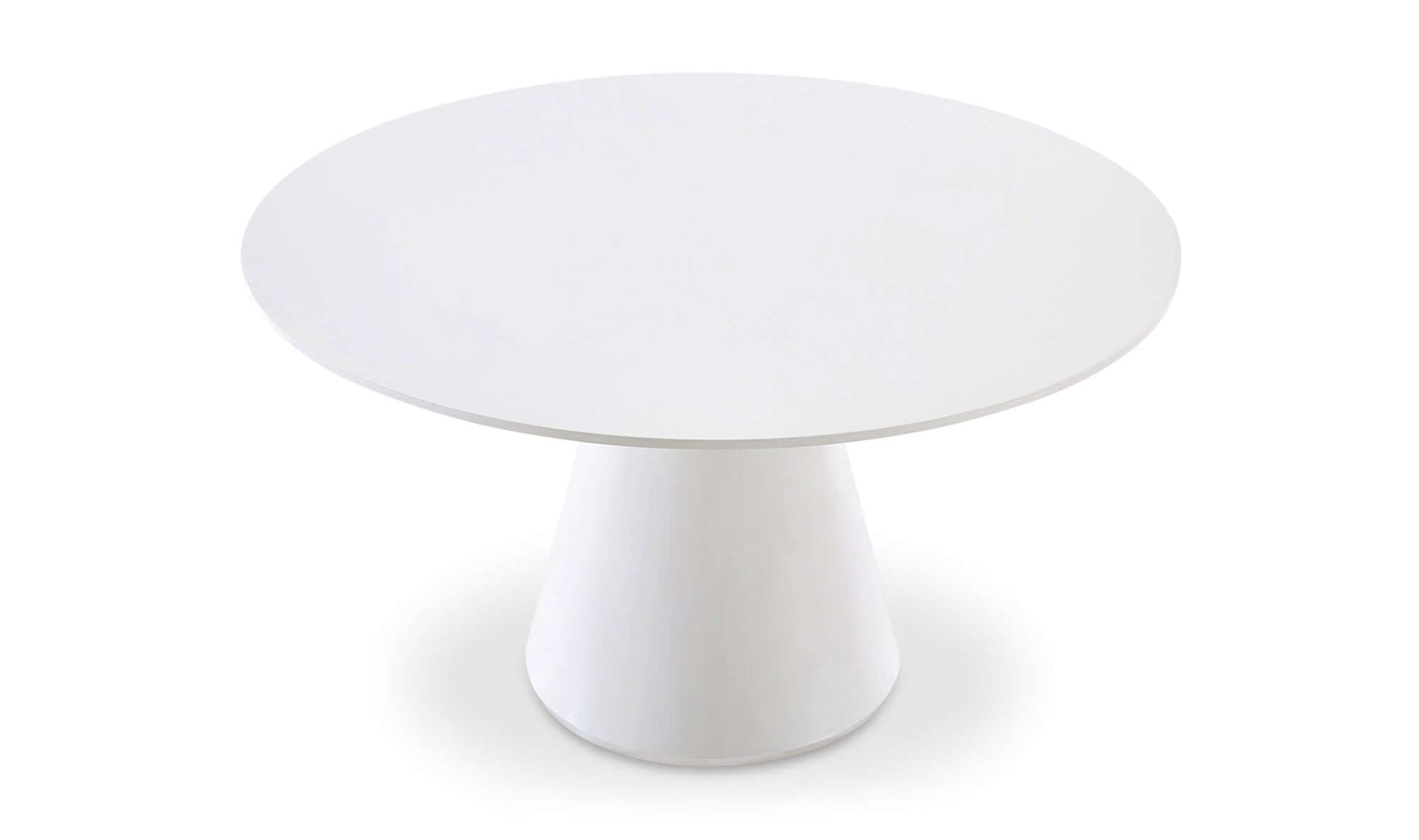 Top angled view of the Otago 54” White Round Dining Table by Moe's Home Collection.