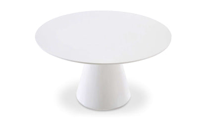 Top angled view of the Otago 54” White Round Dining Table by Moe's Home Collection.