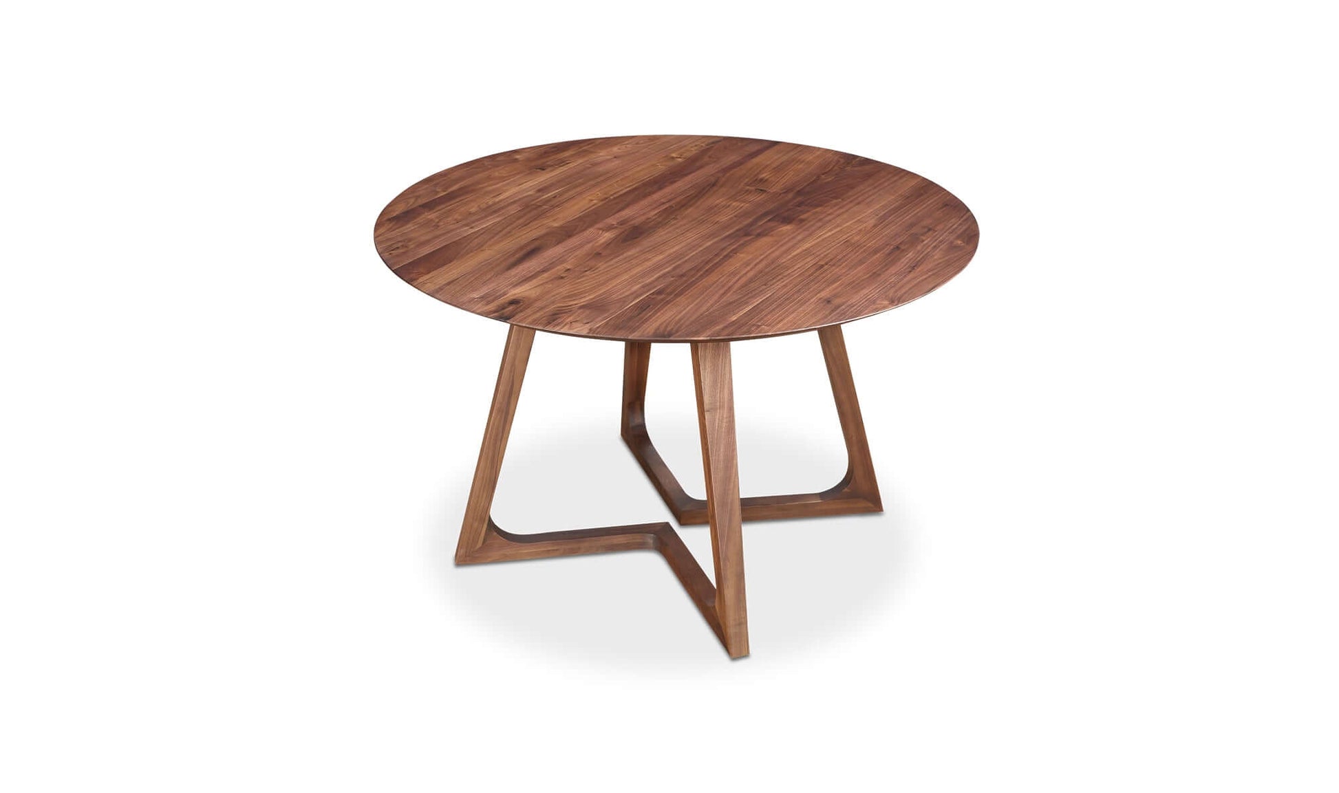 Top view of Godenza Round Brown Dining Table highlighting its circular shape