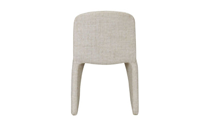 Back view of the Ella Dining Chair in Heather Beige, demonstrating its elegant and understated design.