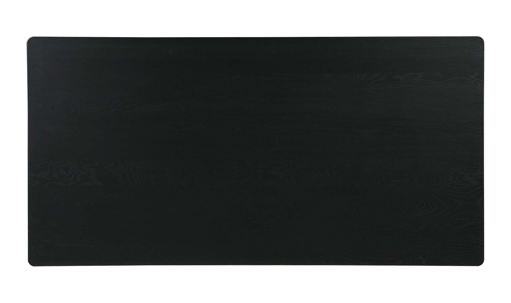 Top view of the Godenza Black Rectangular Dining Table, displaying the spacious black wooden surface.