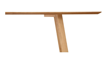 Detail of the leg design on the Godenza oak rectangular dining table by Moe's Home Collection.