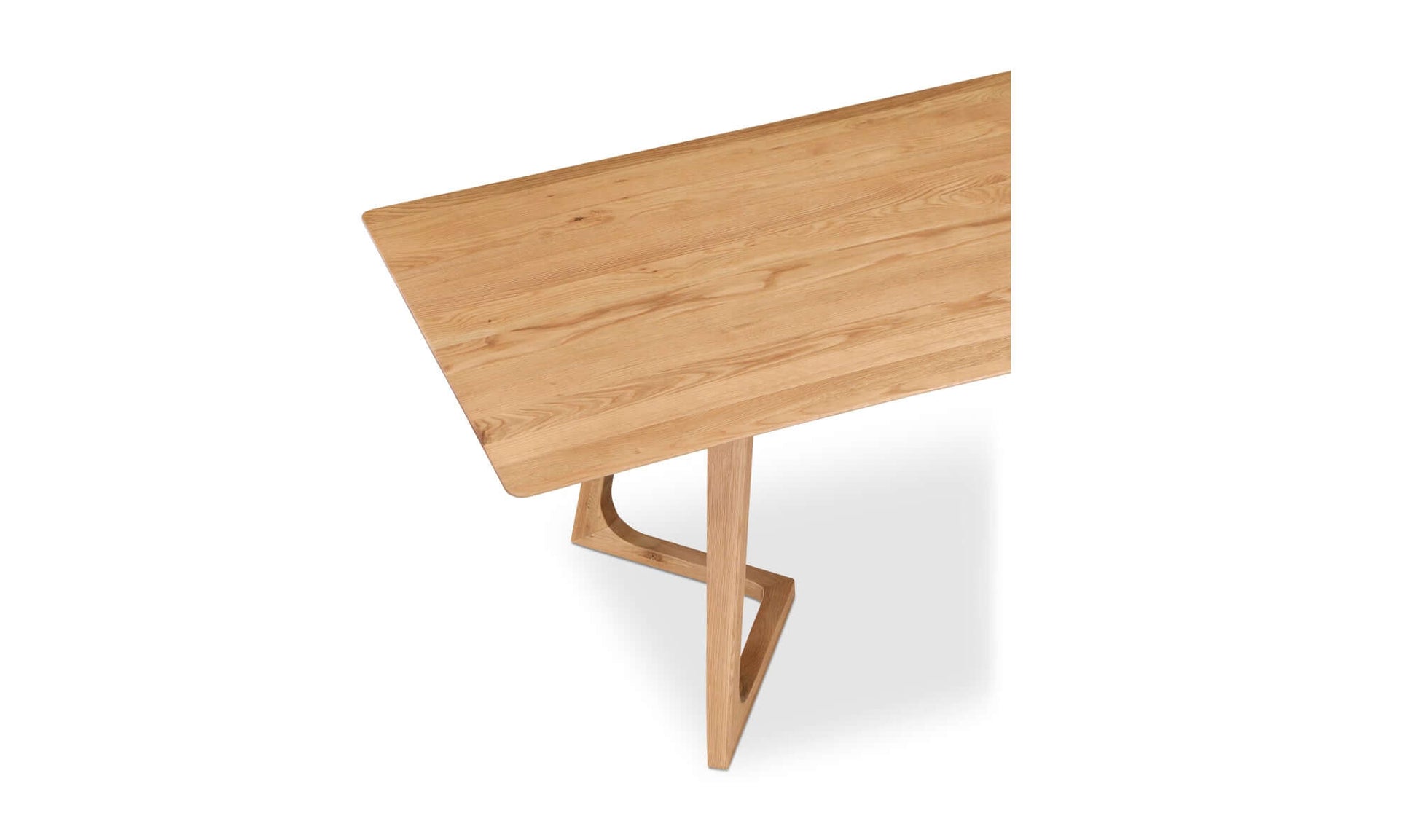 Top view of the Godenza oak rectangular dining table highlighting the natural wood grain.