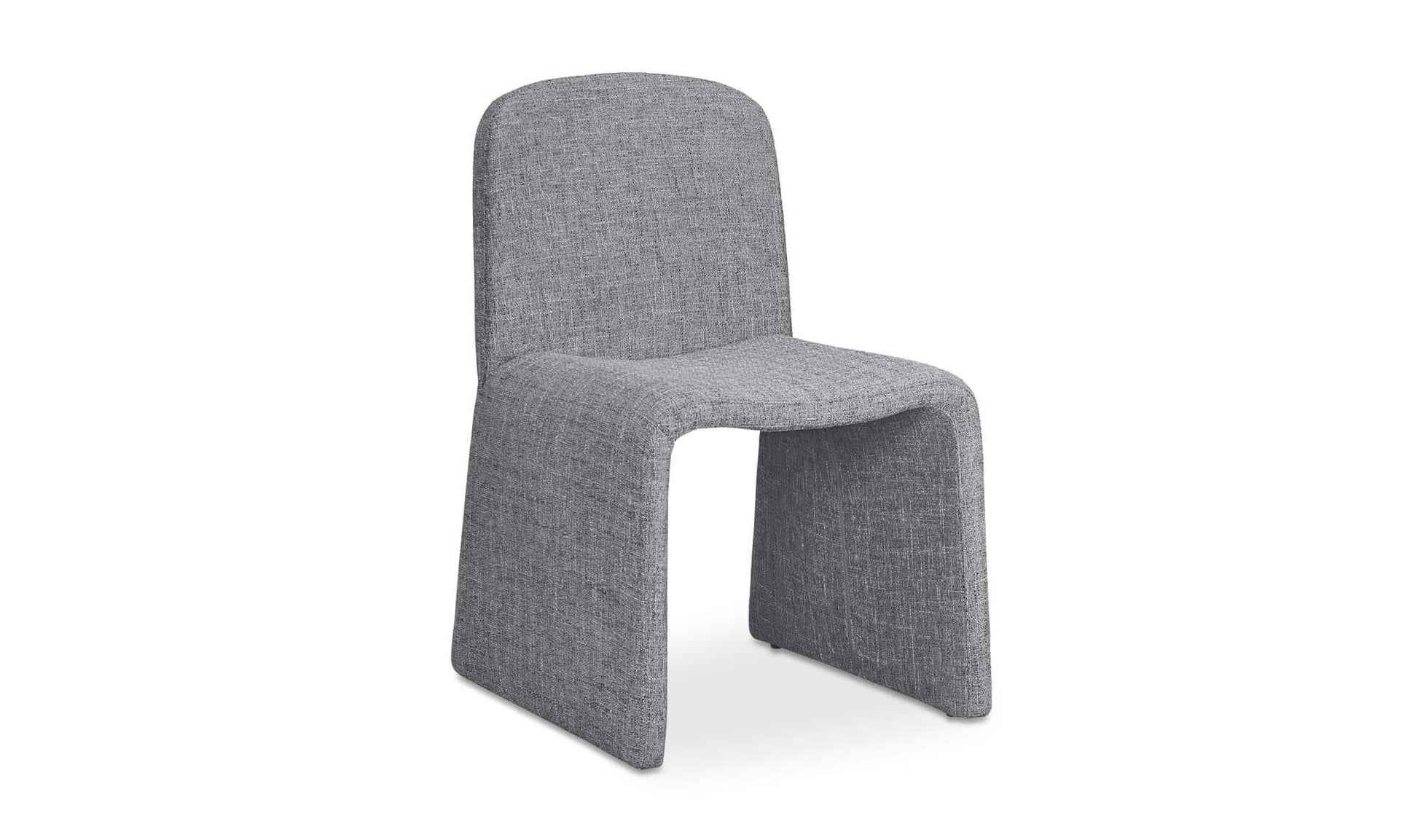 Angle view of the Ella Heather Grey Dining Chair showcasing its modern style.