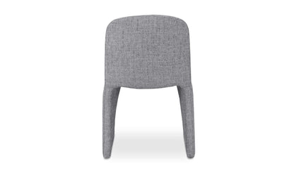 Back view of the Ella Heather Grey Dining Chair with its sleek design.