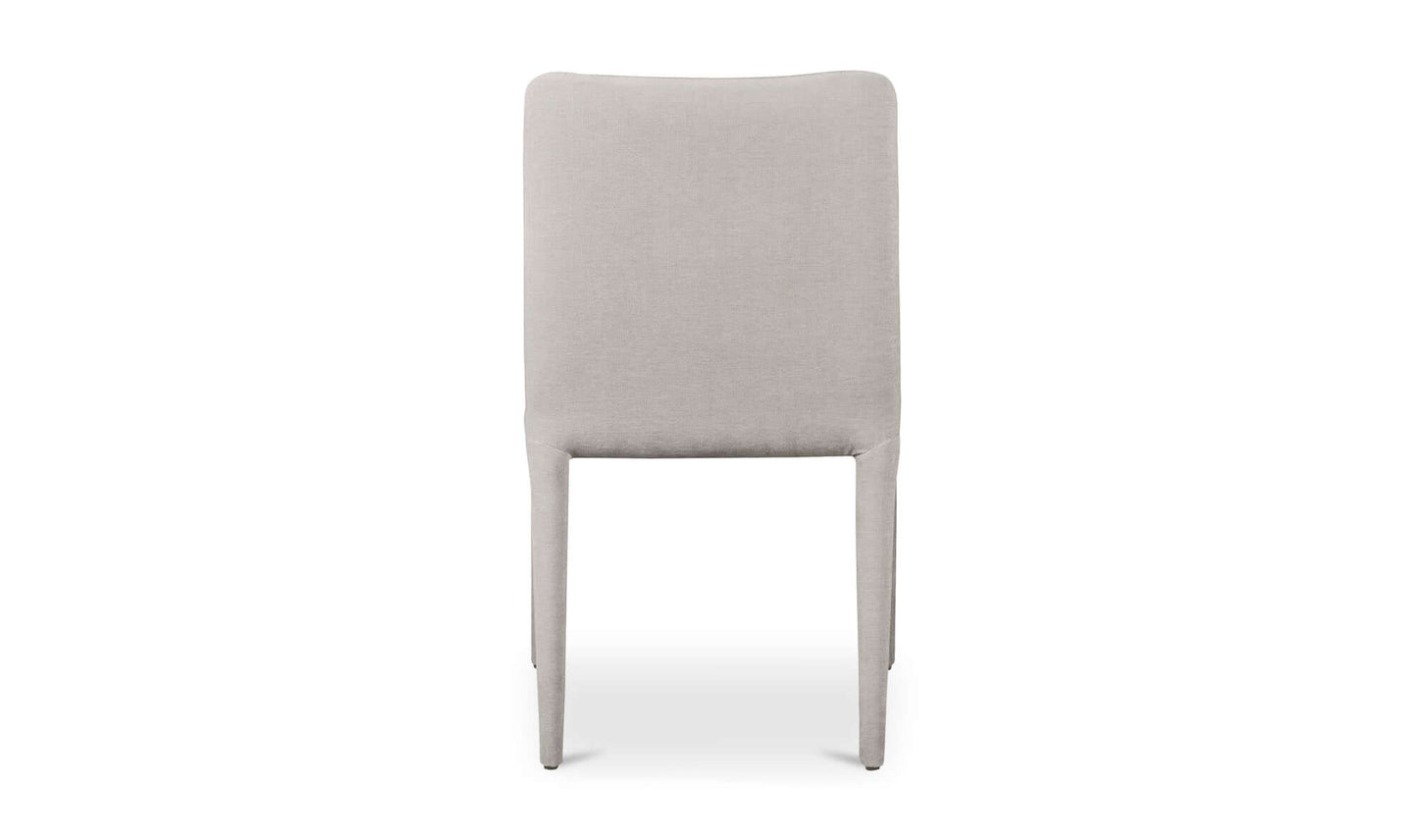 Back view of Calla Light Grey Dining Chairs highlighting the high back design, by Moe's Home Collection.