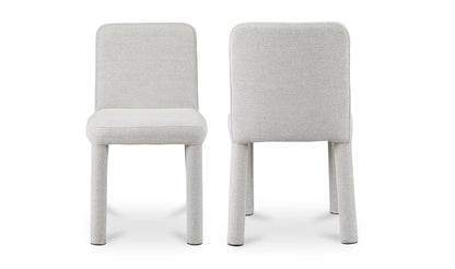 Front and back views of Place Light Grey Dining Chairs showcasing minimalistic design