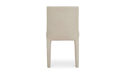 Back view of the Monte Dining Chair Beige, showing the smooth, fully upholstered backrest.