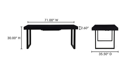 Dimension Diagram of Ben Extension Dining Table Black with Measurements