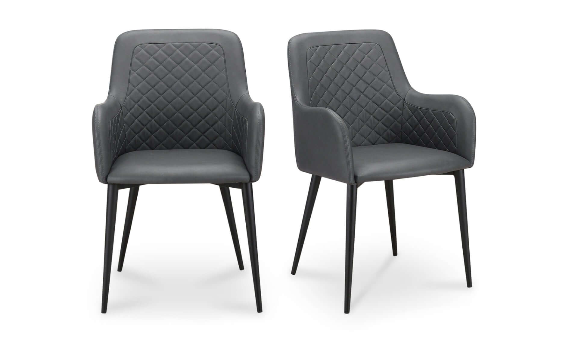 Pair of Cantana Slate Dining Chairs by Moe's Home Collection.