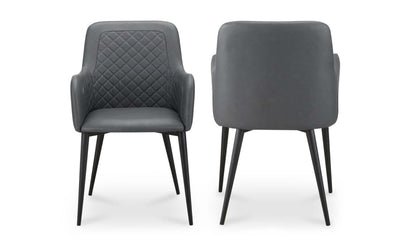 Front and back view of Cantana Slate Dining Chairs.