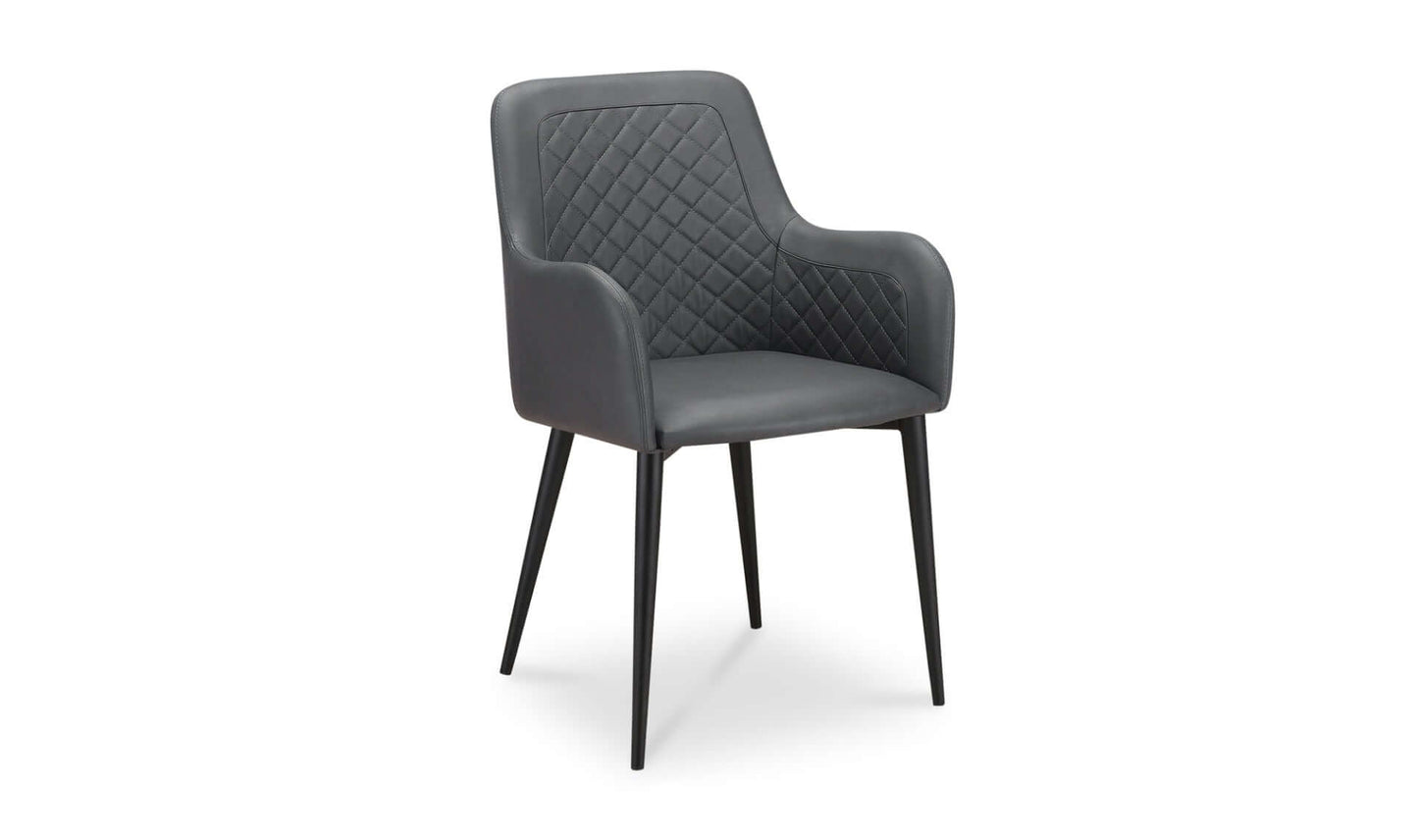 Angled view of Cantana Slate Dining Chair.