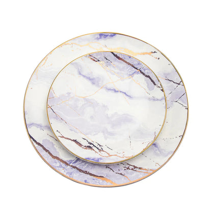 Porcelain dinner set with gold trim