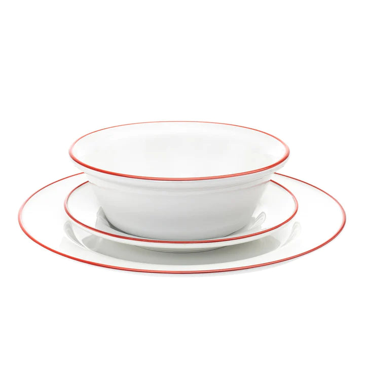 red dinnerware set for 4