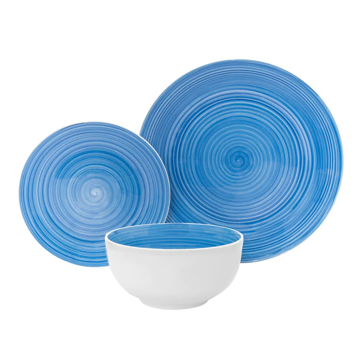 blue dinnerware set