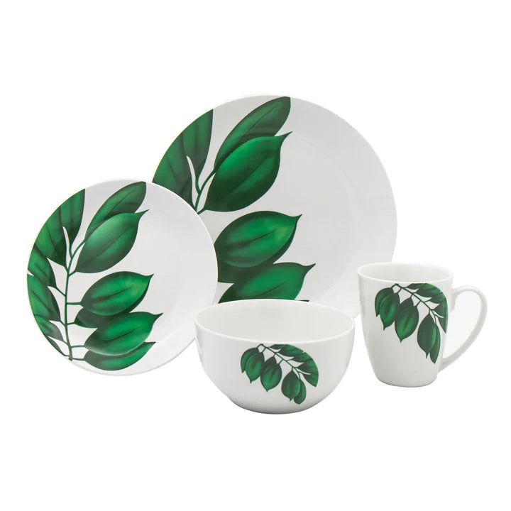 Palma Porcelain 16 Piece Dinnerware Set, Service For 4