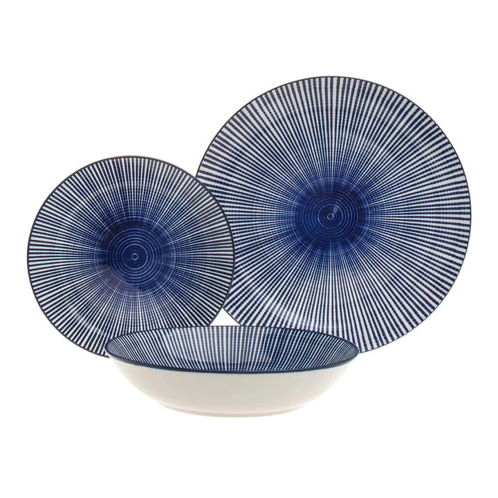 blue dinnerware set