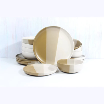 Piermont Natural 16 Piece Dinnerware Set, Service For 4