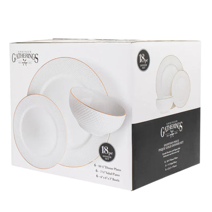 Packaging of GODINGER Saba Porcelain Gold Rim 18 Piece Dinnerware Set