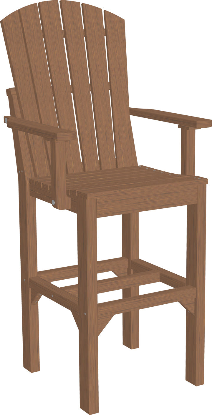 Antique Mahogany Adirondack Bar Arm Chair exuding classic charm and robust design.