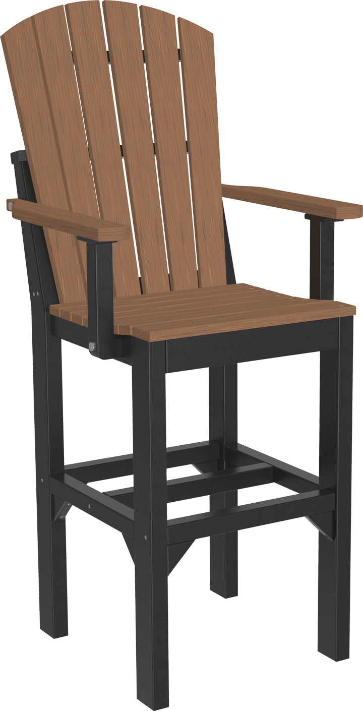 Antique Mahogany & Black Adirondack Bar Arm Chair, combining traditional appeal with modern flair.