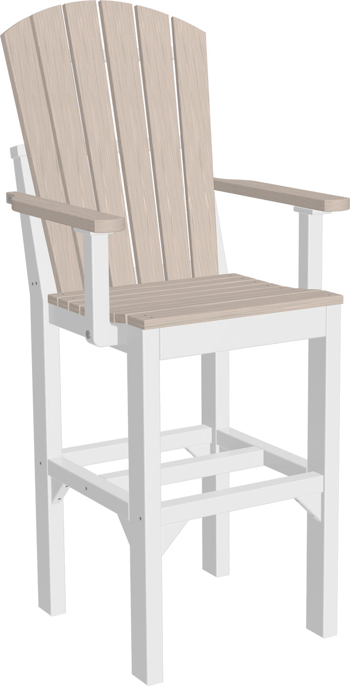 Birchwood & White Adirondack Bar Arm Chair, offering a crisp, timeless look for your patio.