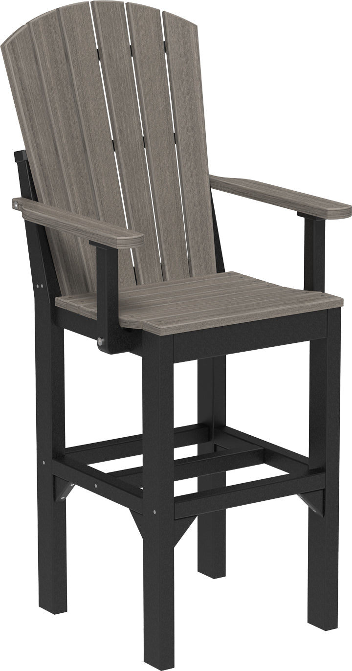 Coastal Gray & Black Adirondack Bar Arm Chair, reflecting sophistication and contemporary style.