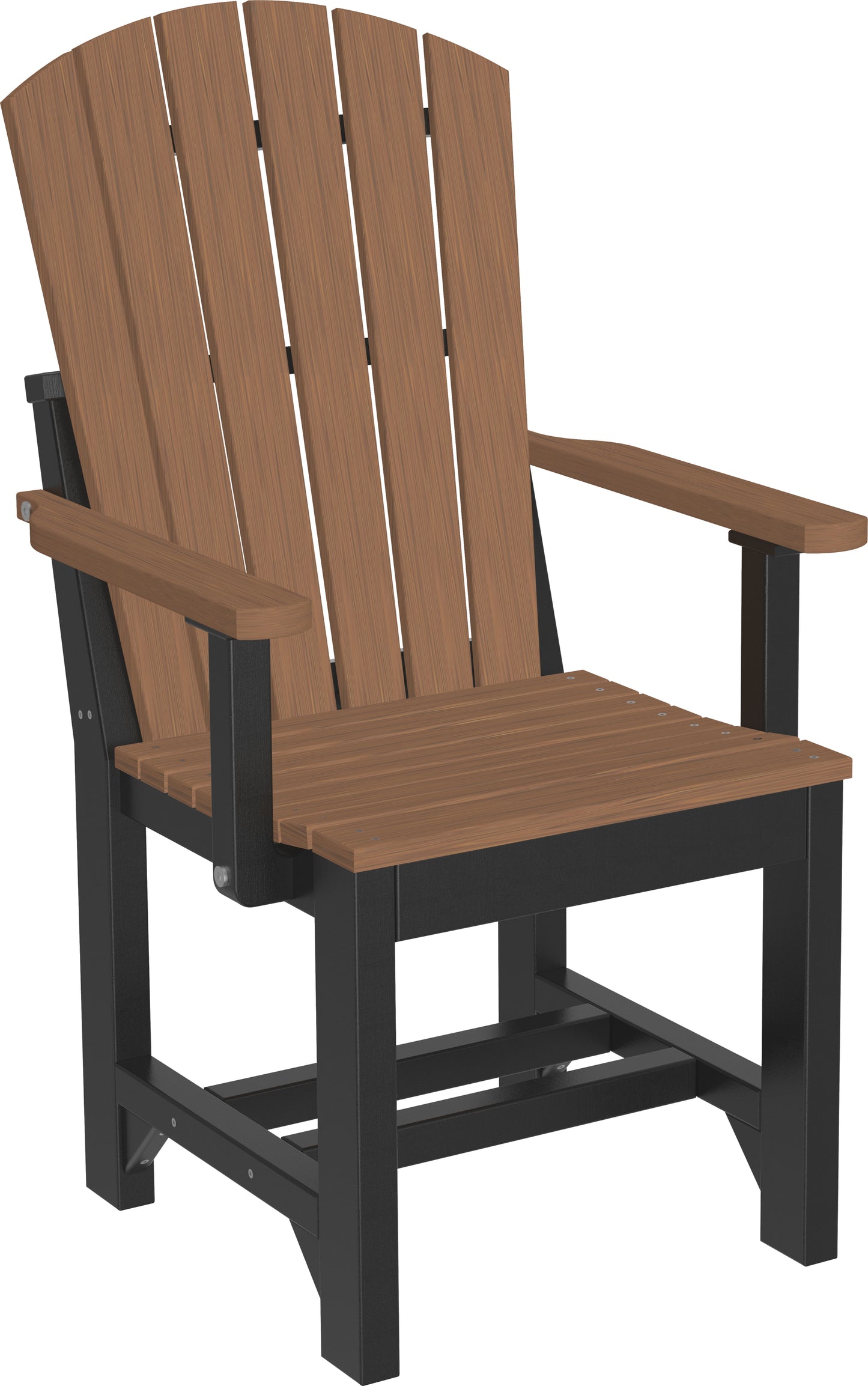 Antique Mahogany & Black Adirondack Dining Arm Chair, classic design with a modern twist.