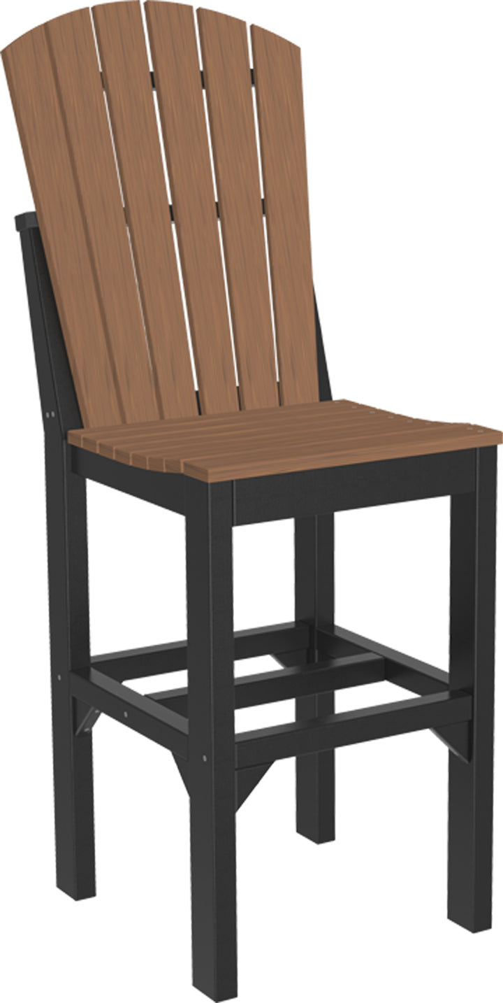 Antique Mahogany & Black LuxCraft Adirondack Outdoor Bar Chair, perfect for upscale patios.