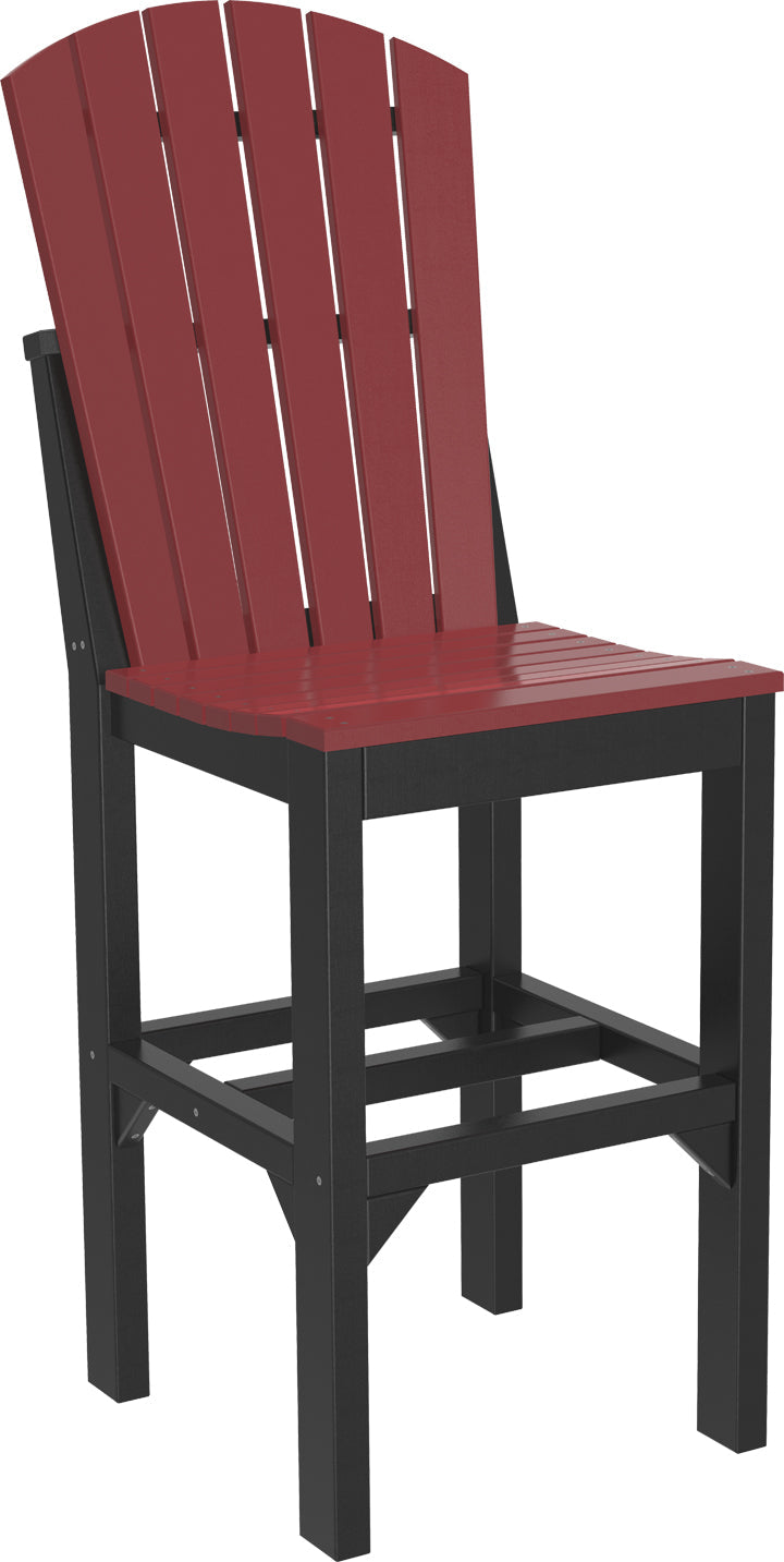 Rich Cherrywood & Black LuxCraft Adirondack Bar Chair, timeless for any outdoor space.