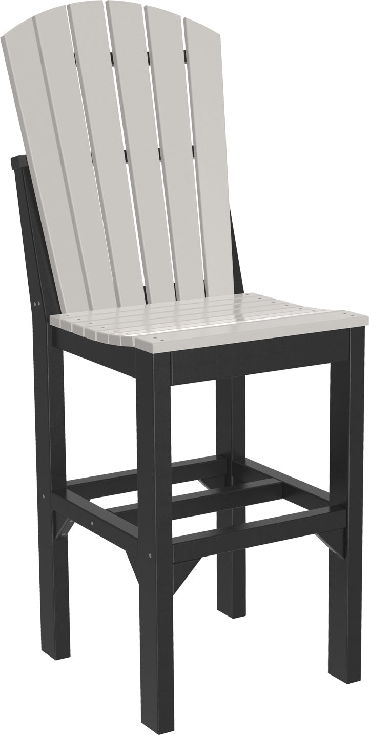 Dove Gray & Black LuxCraft Adirondack Bar Chair, combining comfort with modern tones.