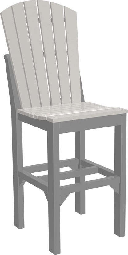 Dove Gray & Slate LuxCraft Adirondack Bar Chair, a subtle blend for elegant exteriors.