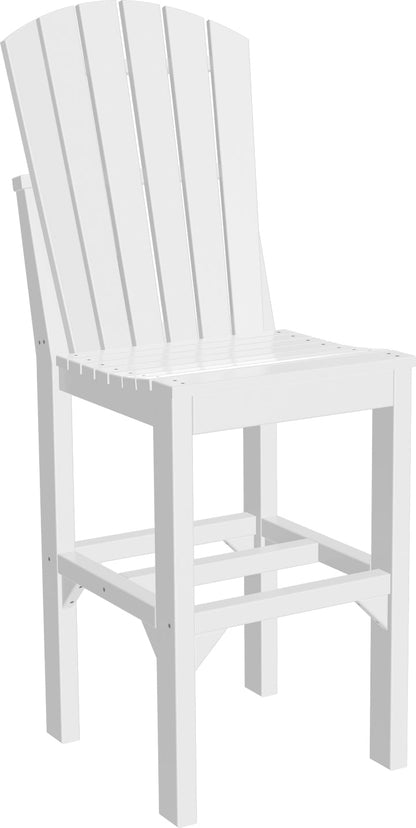 Pristine White LuxCraft Adirondack Bar Chair, a clean and bright addition to any patio.