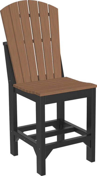 Side view of Adirondack Counter Chair showcasing ergonomic backrest.