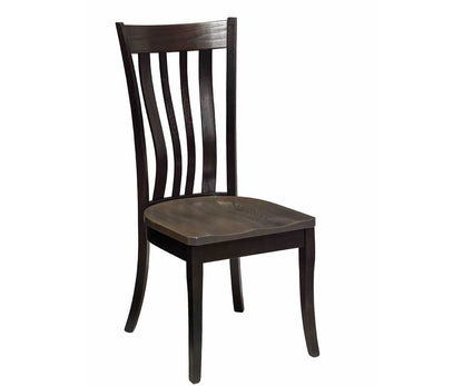 Bristol Dining Chair with Oak wood frame, Ebony finish, and Antique Slate seat, showcasing a transitional design