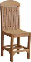 Outdoor dining chair in Antique Mahogany, featuring high-density poly lumber construction and stainless steel fasteners for durable patio seating.