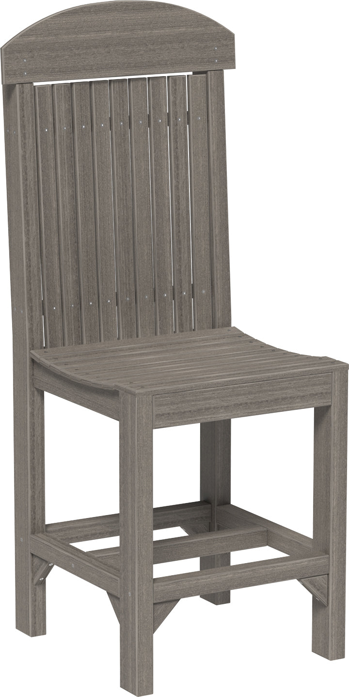 High-back patio chair in Coastal Gray, showcasing a blend of classic craftsmanship and modern design, perfect for outdoor furniture.