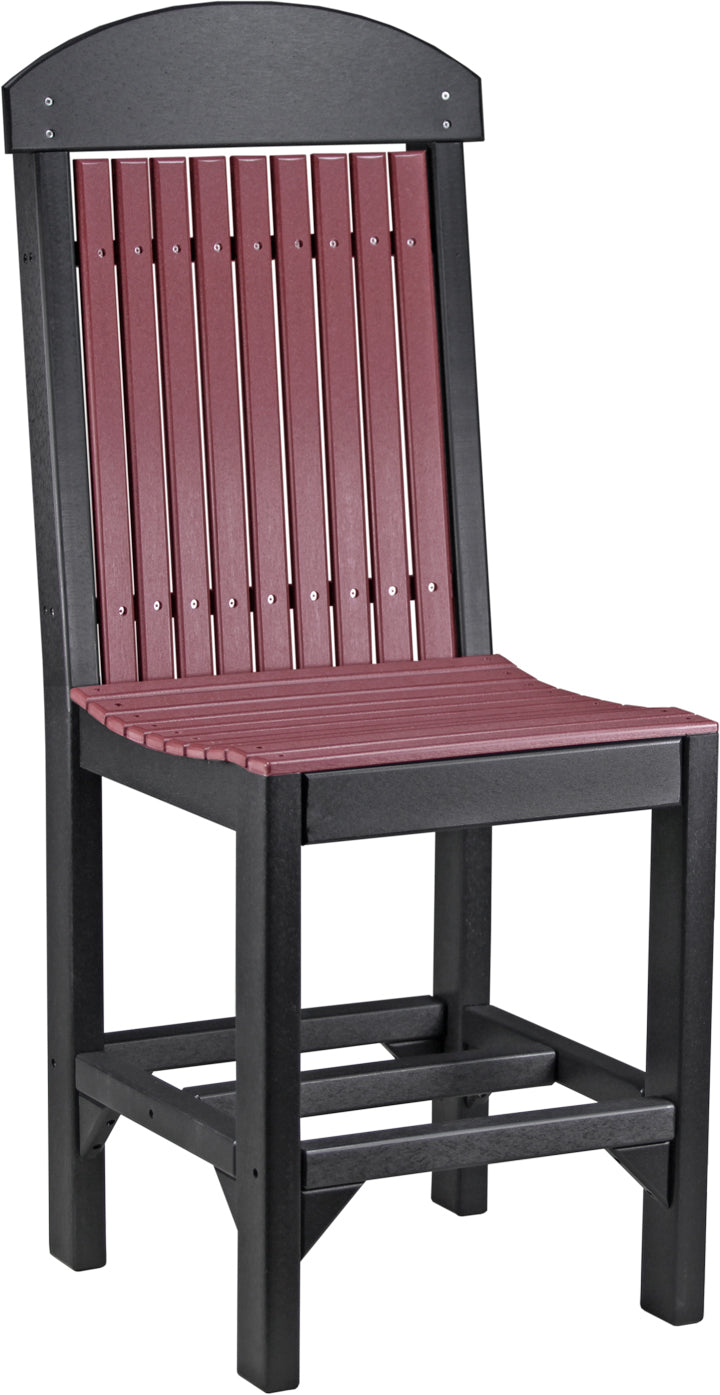 Premium outdoor dining chair in Cherrywood with Black frame, made from high-density poly lumber for stylish and durable seating.