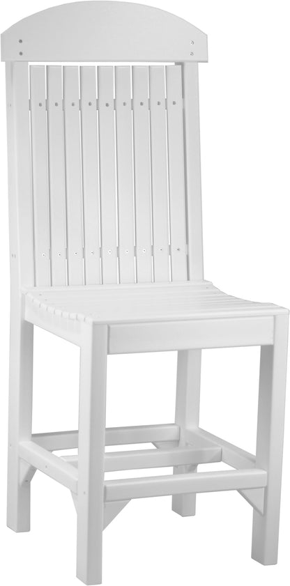 Weather-resistant outdoor chair in White, designed with premium poly lumber and stainless steel fasteners for stylish and durable garden seating.