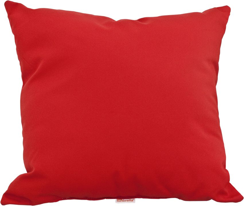 Logo Red LuxCraft 19" Throw Pillow, in striking red, made from fade-resistant Sunbrella® fabric, enhancing outdoor appeal.