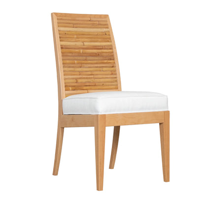 Stacked Bamboo Dining Chair, three-quarter back view showcasing elegant design.